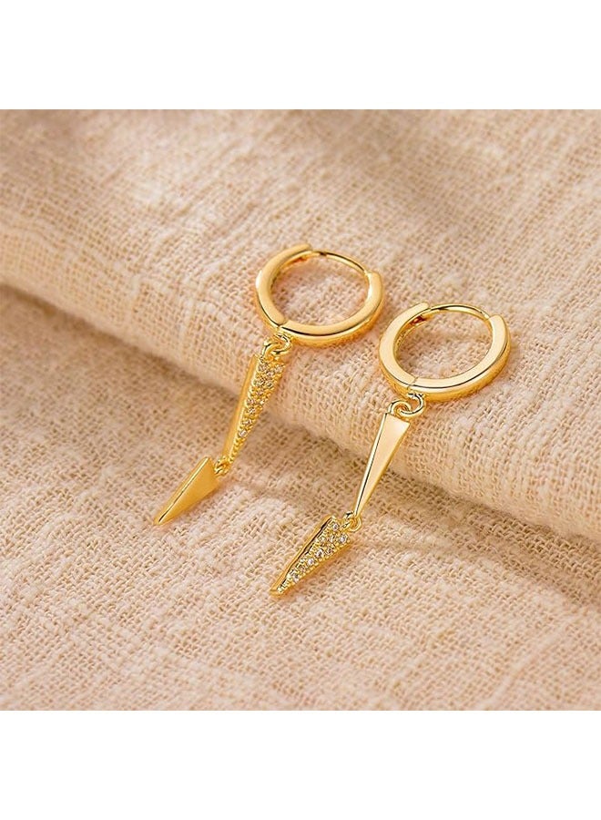 Mevecco Women Gold Huggie Hoop Earrings Dangle Drop 14K Gold Filled Small Boho Beach Simple Delicate Handmade Hypoallergenic Jewelry Gift - Image 5