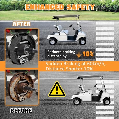 MOSNAI Club Car Brake Shoes for Club Car DS Precedent G&E 1995-Up Golf Cart Replacement Brake Shoes OEM 1018232-01 Club Car Brake Pads Automatic Adjusting (4PCS 2 Short & 2 Long) - Image 3