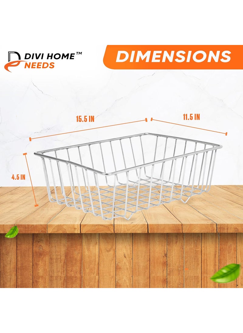 DIVI HOME DIVI HOME Dish Drainer Platform BasketDish Drainer for Kitchen Stainless Steel Silver Size Big  - Image 2