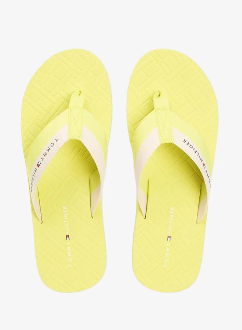 Tommy Hilfiger Lime Zing Webbing Strap Flag Embossed Flip-Flops for Men | Best Price UAE