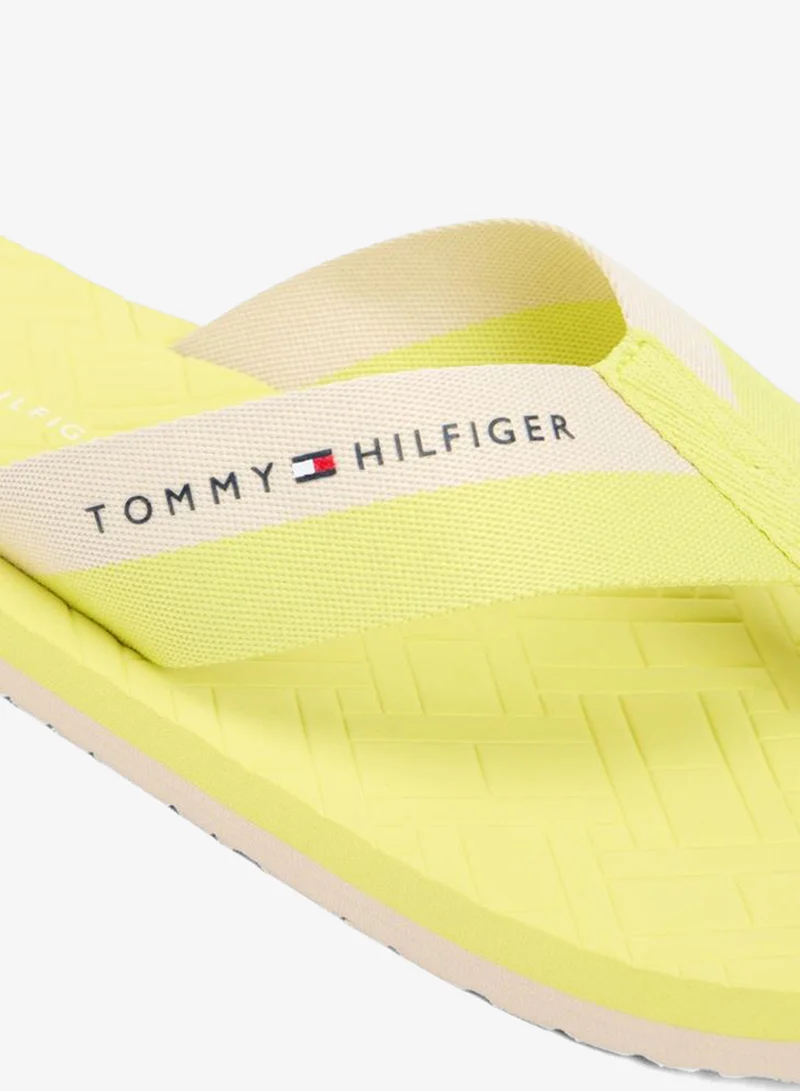 Tommy Hilfiger Lime Zing Webbing Strap Flag Embossed Flip-Flops for Men | Best Price UAE