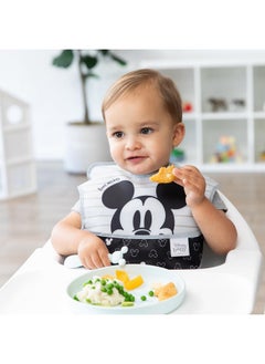 BUMKiNs Bumkins Disney Baby and Toddler Plate and Spoon Set, Silicone Dish for Babies and Kids, Baby Led Weaning, Children Feeding Supplies, Microwave Safe, Platinum Silicone, Ages 6 Months Up, Mickey Mouse  - Image 2