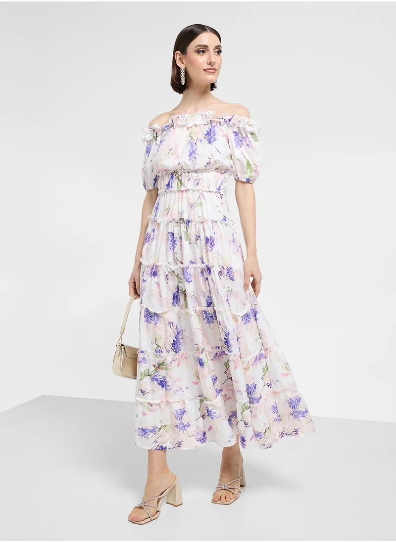 ELLA Off Shoulder Floral Dress