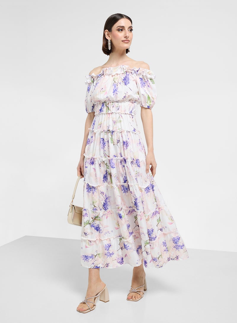 ايلا فستان زهري مكشوف الكتفين - Image 1