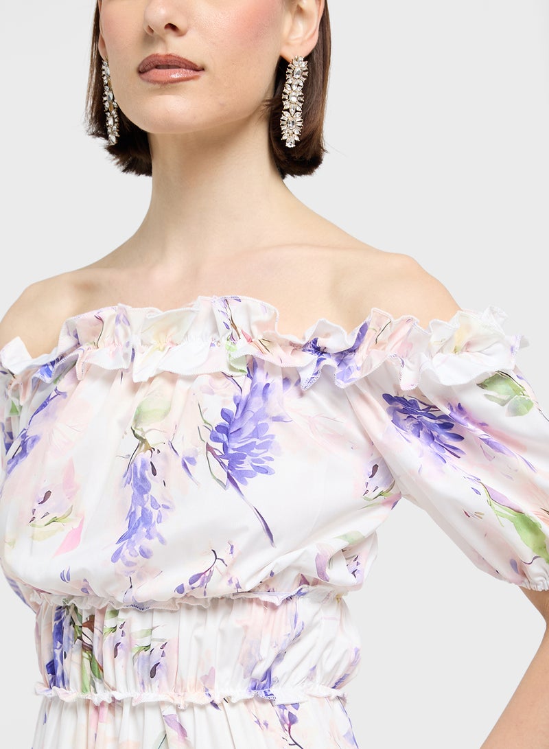 ايلا فستان زهري مكشوف الكتفين - Image 3