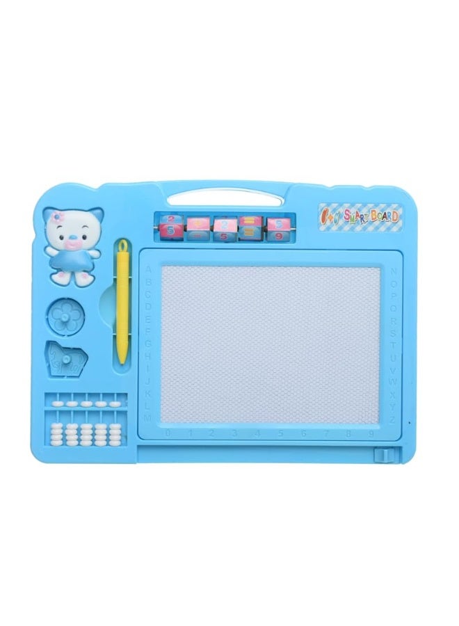 Plastic Magnetic Erasable Drawing And Writing Board With Creative Educational Operations Aiming To Teach Children All Mathematical Skills - Blue - Image 1