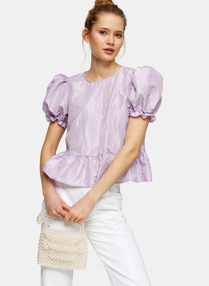 TOPSHOP Puff Sleeve Top
