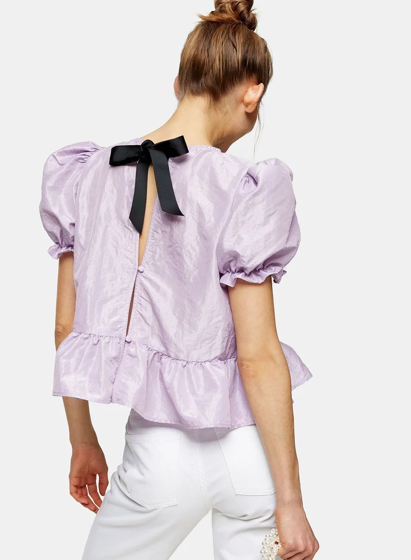 TOPSHOP Puff Sleeve Top