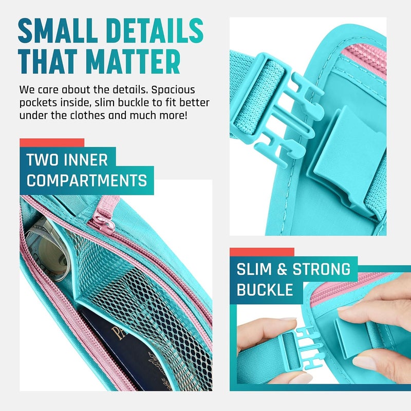 Alpha Keeper Hidden Travel Money Belt - RFID Blocking Waist Wallet & Passport Holder for Women and Men, Anti-Theft Slim Security Pouch - Image 2