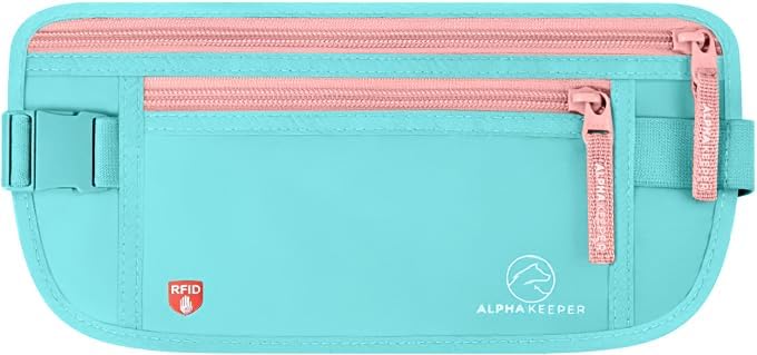 Alpha Keeper Hidden Travel Money Belt - RFID Blocking Waist Wallet & Passport Holder for Women and Men, Anti-Theft Slim Security Pouch - Image 1