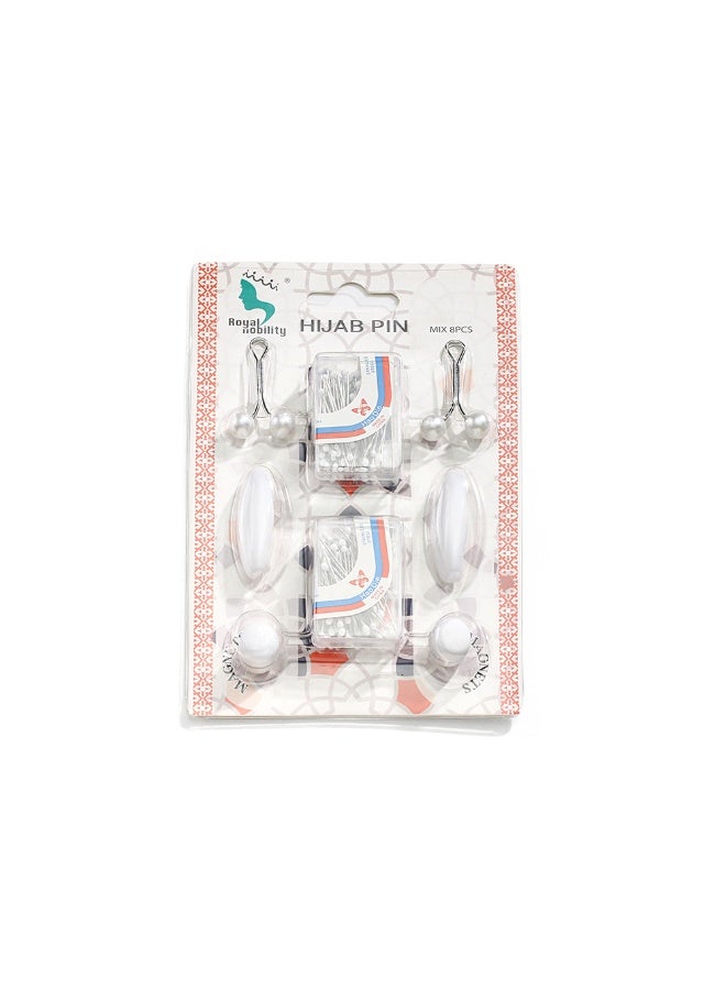 JAYATO Scarf buckle magnetic buckle set scarf fixed needle sleeve card drop rubber needle sleeve card foreign trade scarf accessories white. - Image 2