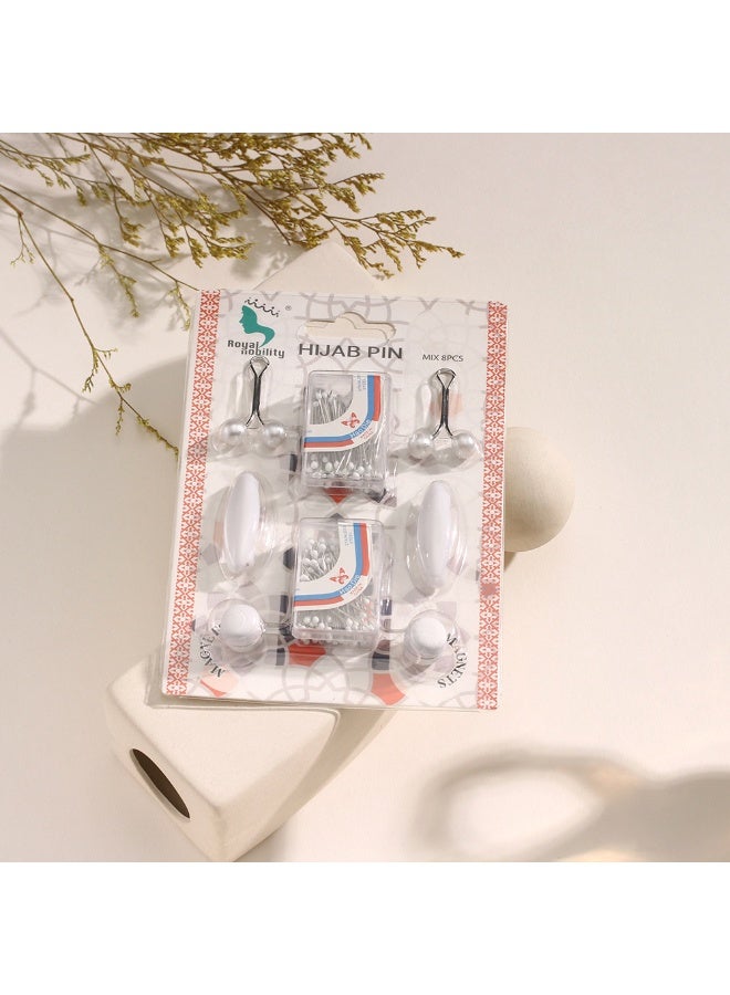 JAYATO Scarf buckle magnetic buckle set scarf fixed needle sleeve card drop rubber needle sleeve card foreign trade scarf accessories white. - Image 3