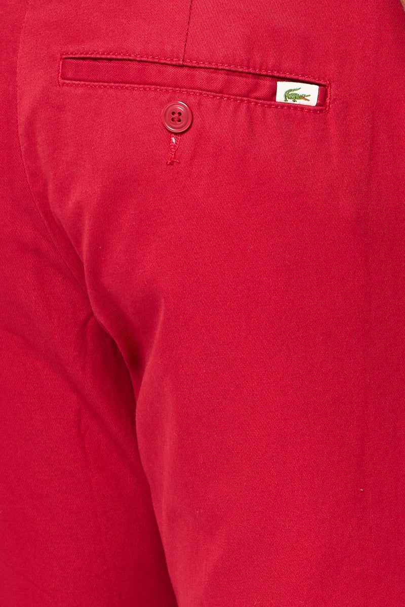 LACOSTE Men Slim Fit Solid Chino Pants, Maroon - Image 3