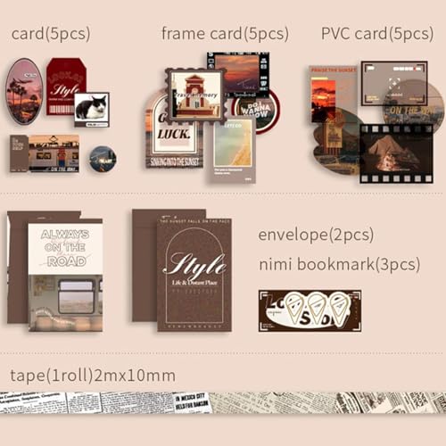 RANUR Vintage Aesthetic Scrapbook Kit With Stickers, Art Bullet Junk Journal Kit With Journaling Or Scrapbooking Supplies Journal Planners Paper Stickers Craft Notebook Collage (Traveler),Multicolor - Image 3