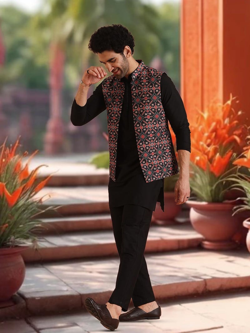 KISAH Kurta Pajama Set for Men with Modi Jacket – Ethnic Kurta for Man | Wedding Dress Set & Traditional Outfit - Image 5