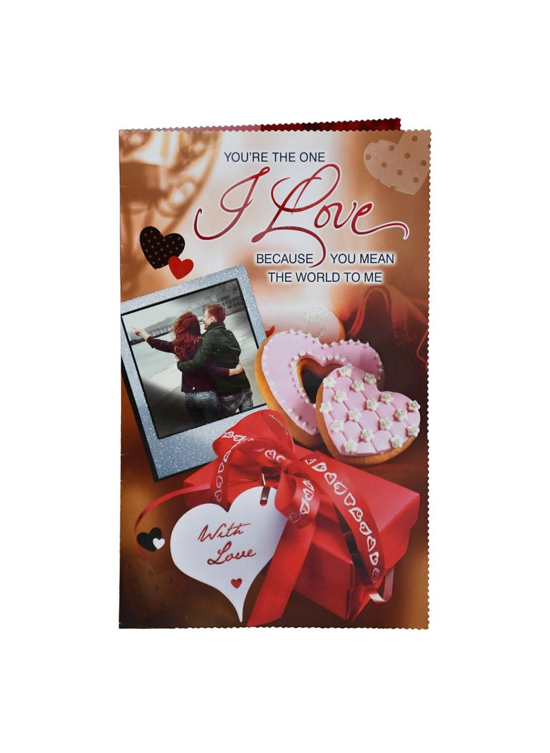 Saugat Traders Saugat Traders Gift Combo for Wife, Girlfriend - Love Greeting Card, Golden Red Rose, Women Hand Wallet, Teddy Bear Keychain - Birthday - Anniversary - Valentines Day  - Image 2