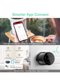 KASTWAVE Fingerprint Door Lock with App Smart Door Lock Keypad Door Lock Biometric Door Lock Smart Knob for Bedrooms, Cloakroom, Apartments Offices, Hotels, Airbnb  - Image 5