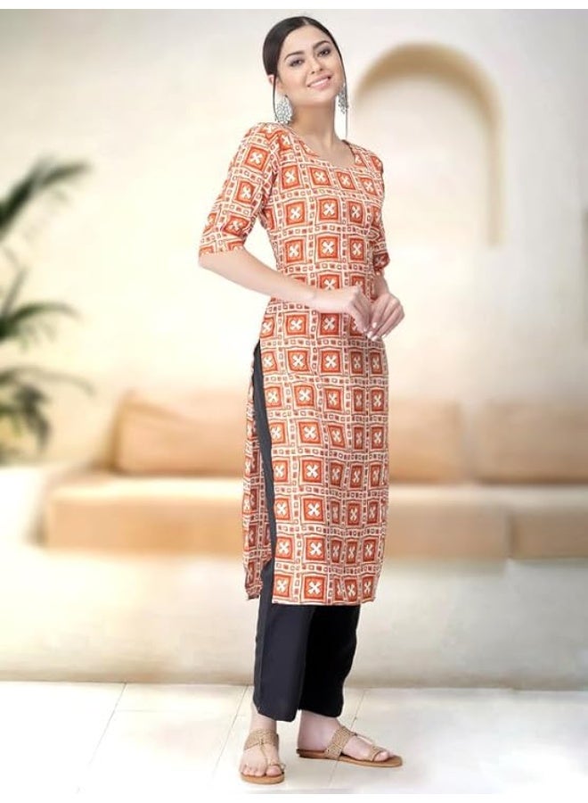 Pinkmint store Kurta Set for Women Cotton Printed Stylish Neck Kurti with Pant Set (Pack of 2) Mstore Kurta Set for Women Cotton Printed Stylish Neck Kurti with Pant Set (Pack of 2) M - Image 3