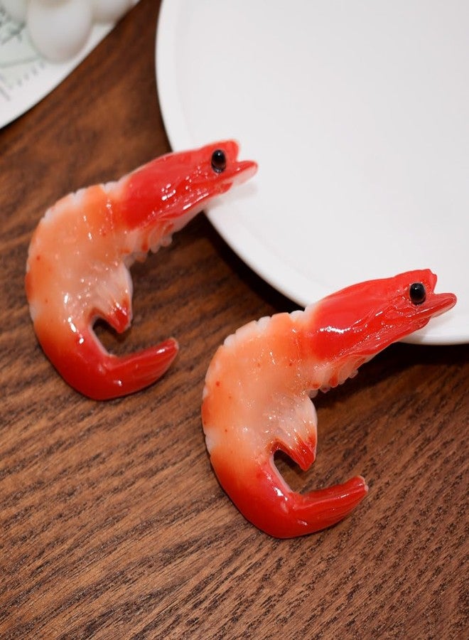 Ynxee 2Pcs Funny Simulated Shrimp Shape Hair Clips 2.7" Food Shaped Hair Clips Women Girls & Unisex Party Hair Accessories, Shrimp C - Image 3