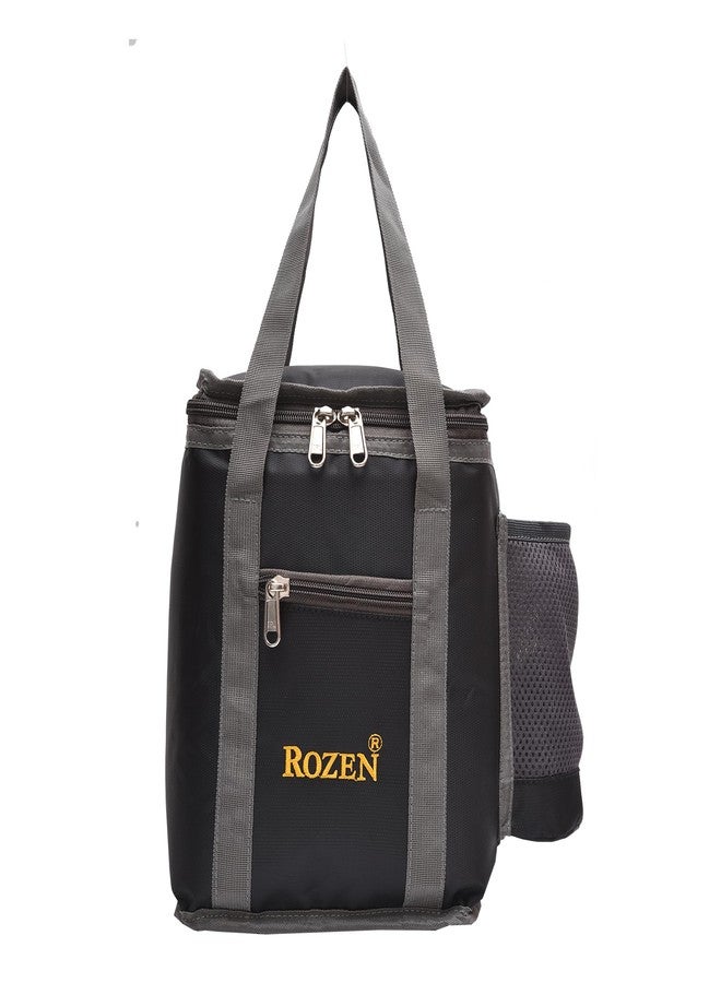 ROZEN Lunch Tiffin Bag roz101-Blue for School Office Picnic (Black) - Image 1