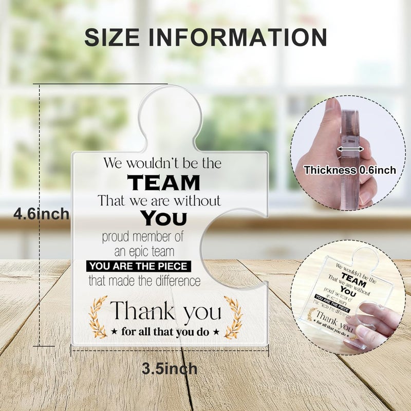 Yigaue Team Appreciation Gifts Thank You Gift for Coworkers Colleagues Employees Boss, Best Teams Ever Gifts We Wouldn't Be the Team We Are Without You Acrylic Puzzle Piece Plaque Office Decor - Image 2