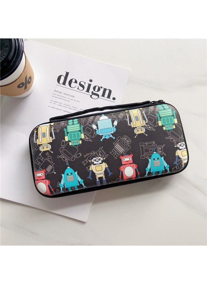 Generic - Suitable For Nintendo NS Cute Cartoon Animal Switch Card Slot Storage Bag Game Cover Leopard Print Protection Soft Case-Model:Double Row Robot-Switch Storage Bag - Image 1