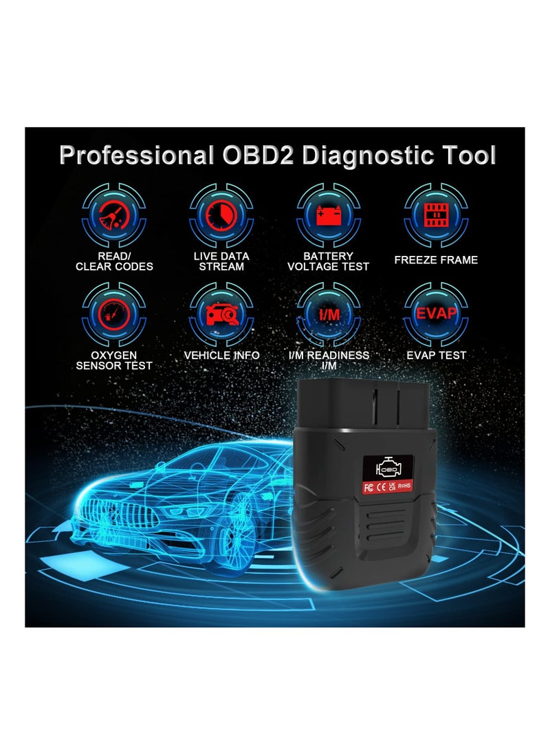 Generic Bluetooth Car Scanner, Auto Diagnostic Scan Tool Car Fault Code Reader SinoTrack OBD2 Car Fault Reader Wireless Car Code Reader for iOS & Android Compatible with OBDII Protocol Vehicle Bluetooth 4.2  - Image 5