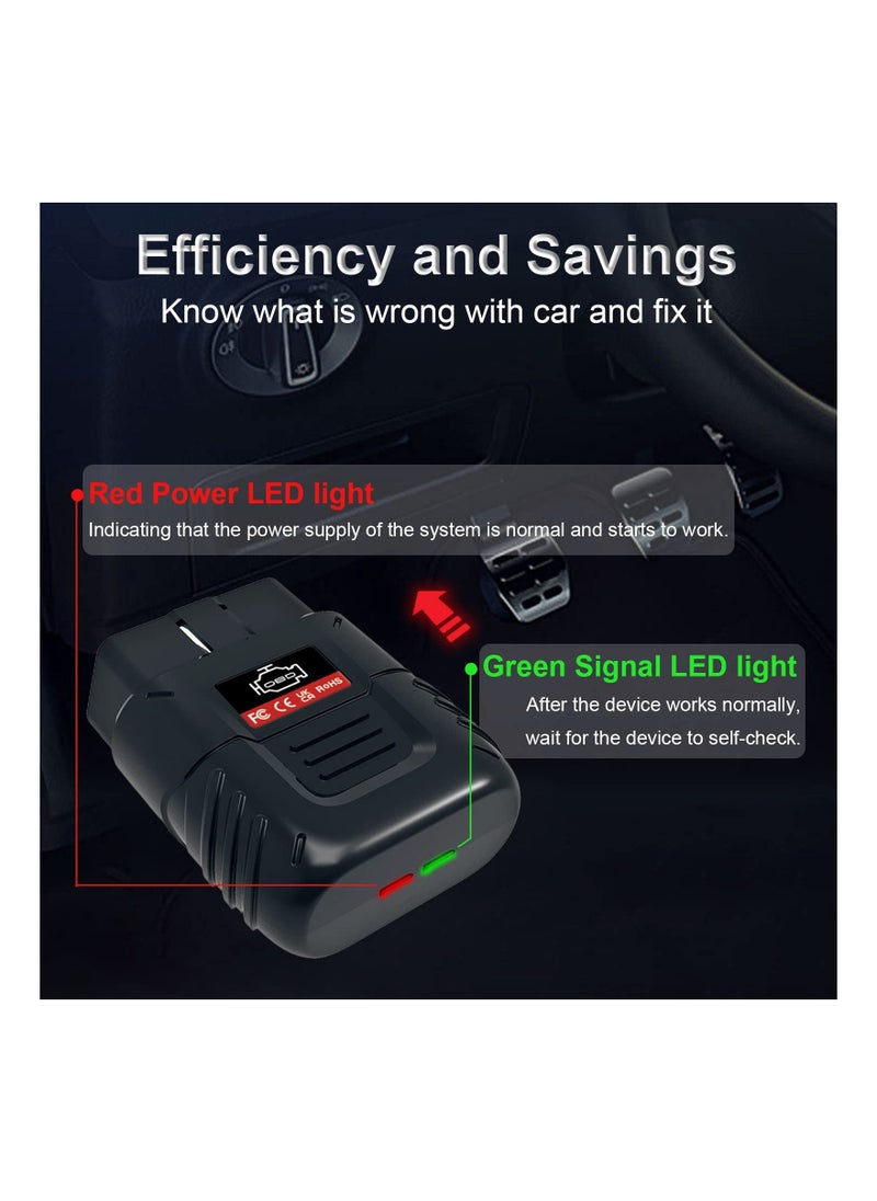 Generic - Bluetooth Car Scanner, Auto Diagnostic Scan Tool Car Fault Code Reader SinoTrack OBD2 Car Fault Reader Wireless Car Code Reader for iOS & Android Compatible with OBDII Protocol Vehicle Bluetooth 4.2 - Image 1