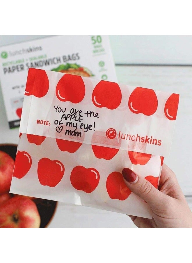 Lunchskins Paper Sandwich Bags - Sealable, Recyclable & Grease-Resistant - Disposable Snack Bags for Kids & Family - Self-Adhesive Closure for Freshness - Perfect for On-the-Go & Home Use - Image 5