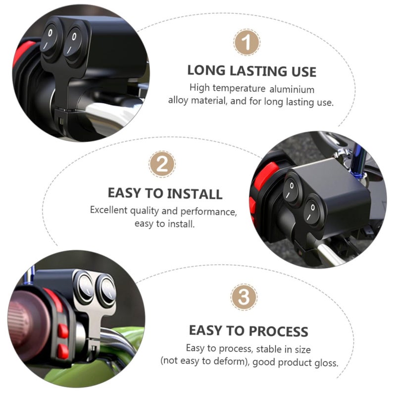 Dual Flash Handlebar Switch For Electric Motorcycle Horn Headlight Control Durable - Image 5