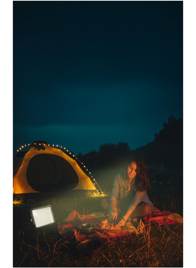 GREEN LION - 2 in 1 Solar Camping Light & Power Bank 7200mAh with Solar Powered Energy & 360° Rotation / Remote Control / 12 Hours  Working Time / Digital Battery Display / Different Light Modes / 1500 lm Brightness - Siver - Image 1
