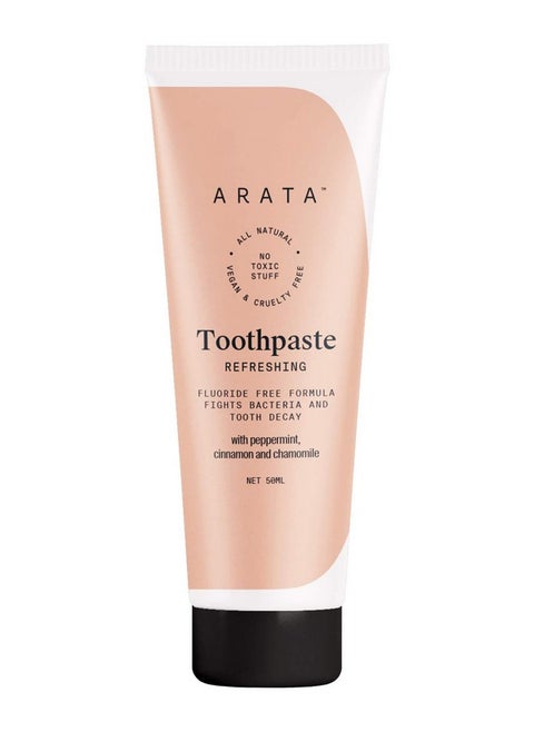 Natural Refreshing Toothpaste With Peppermint,Cinnamon&Chamomile,Fluoride-Free Formula Fights Bacteria&Tooth Decay,Transparent For Freshening,Anti-Bacterial,50 Ml,Pack Of 1