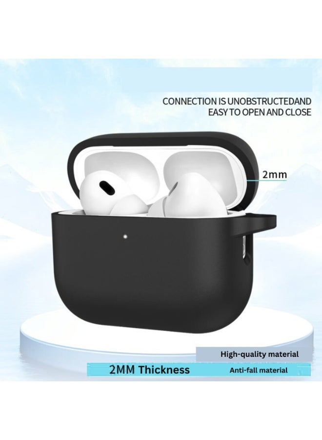 AirPods Pro 3 silicone protective case cover, Front LED Visible (Black) - Image 5