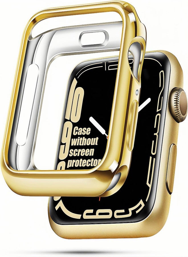 top4cus 44mm Cover Environmental Soft Flexible TPU Anti-Scratch Lightweight Protective 44mm Iwatch Case Compatible with Apple Watch Series 8/7 Series 6/SE/5/4 Series 3/2/1 - Gold - Image 1