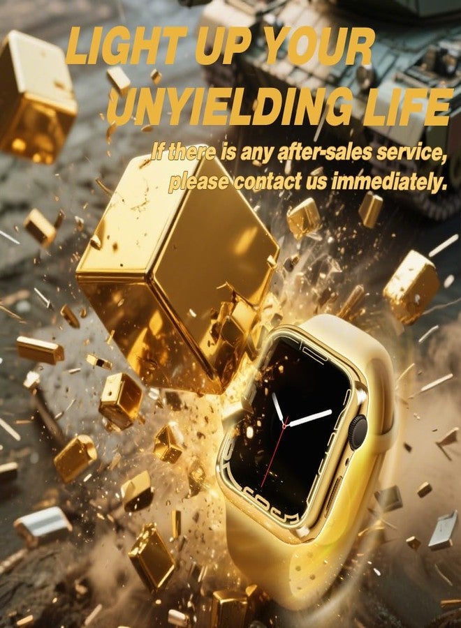 top4cus 44mm Cover Environmental Soft Flexible TPU Anti-Scratch Lightweight Protective 44mm Iwatch Case Compatible with Apple Watch Series 8/7 Series 6/SE/5/4 Series 3/2/1 - Gold - Image 2
