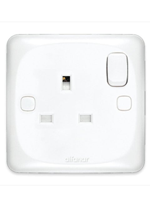 alfanar 13A Single Pole Switched Socket Outlet - BS 1363 Standard, White