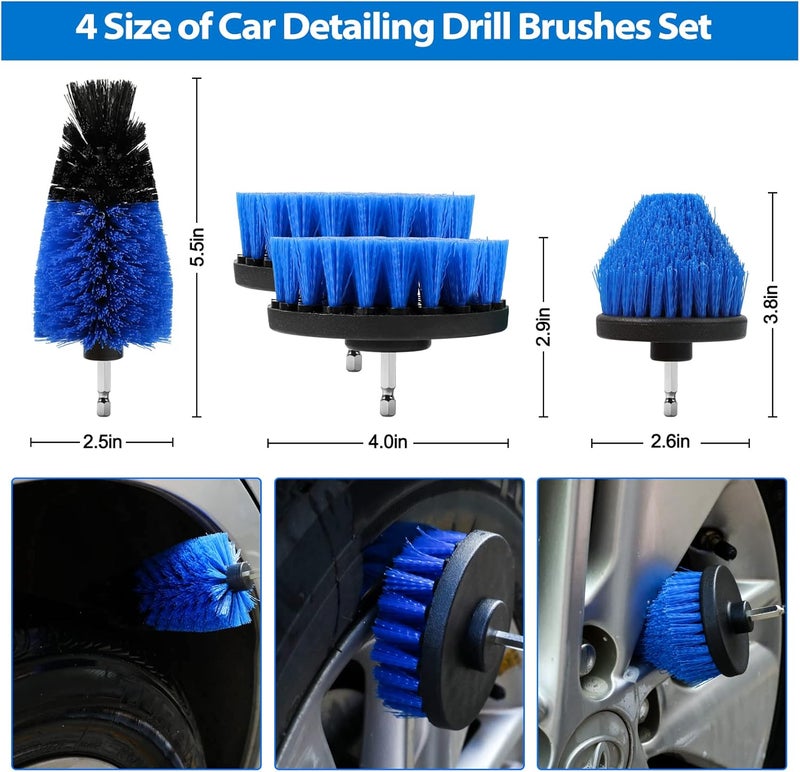 PYBBO 35PCS Car Detailing Brush Kit, Car Exterior Interior Cleaning Detail Brushes Set, Cleaner Tools (Wash Mitt, Towels and Sponge, Windshield Tool, Wheels, Leather, Air Vents) - Image 2
