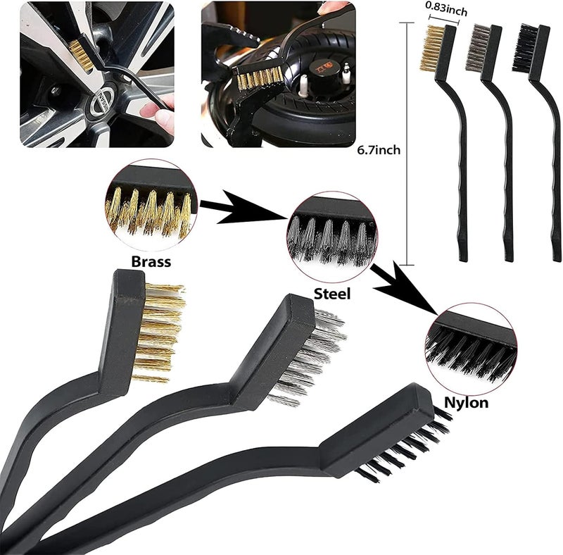 PYBBO 35PCS Car Detailing Brush Kit, Car Exterior Interior Cleaning Detail Brushes Set, Cleaner Tools (Wash Mitt, Towels and Sponge, Windshield Tool, Wheels, Leather, Air Vents) - Image 4