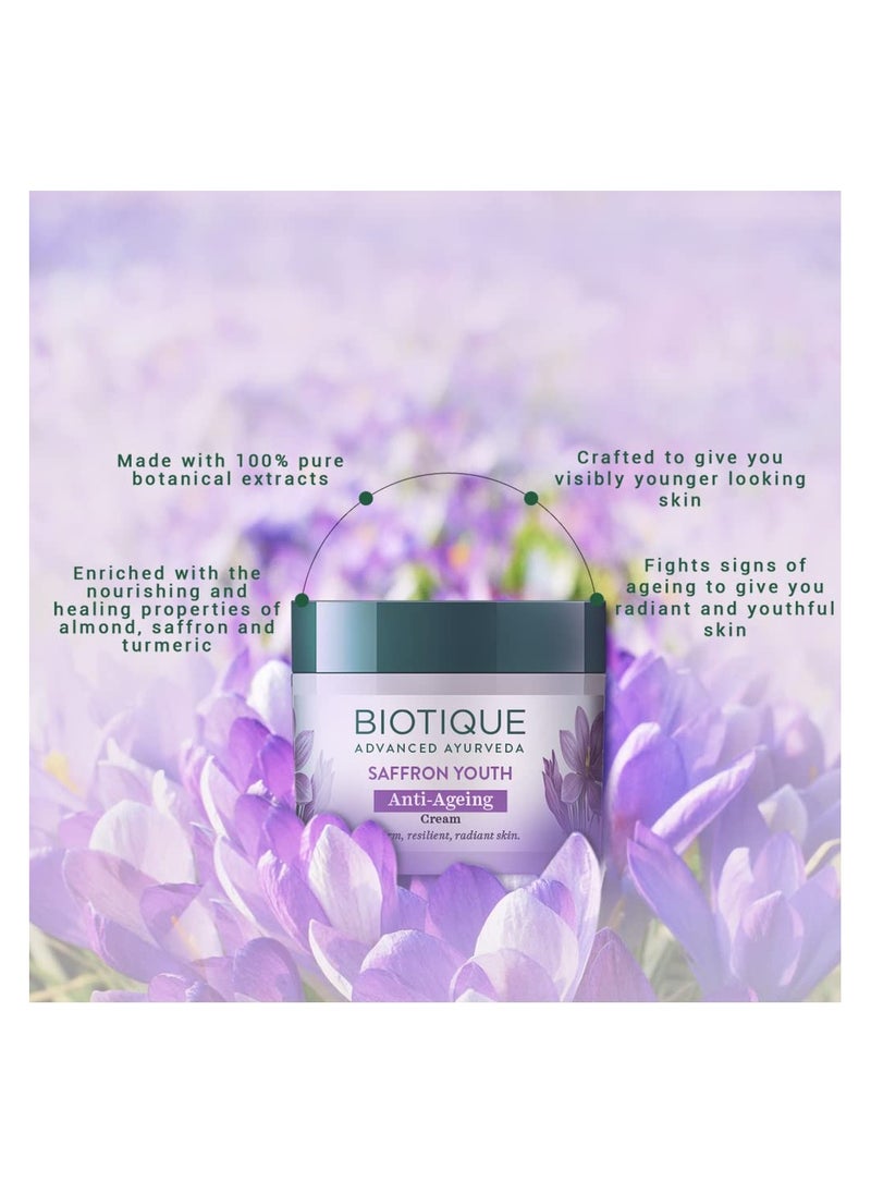 Biotique Biotique Bio Saffron Youth Dew Visibly Ageless Moisturizer 50 g  - Image 3