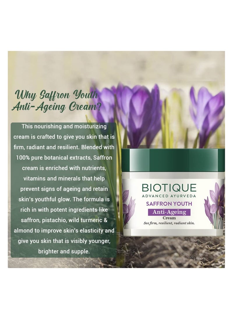 Biotique Biotique Bio Saffron Youth Dew Visibly Ageless Moisturizer 50 g  - Image 5
