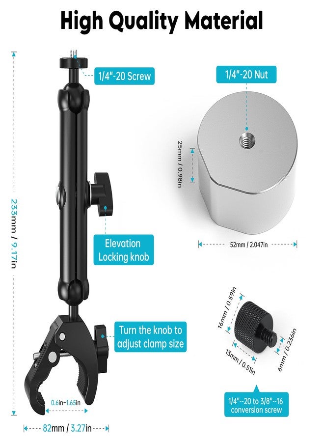 XLTTYWL 2025 Starlink Mini Pole Mount Kit, Aluminum Mini Starlink Tripod Adapter with 1/4"-20 & 3/8"-16 Thread and Adjustable Clamp Bracket for Star Link Mini Dishy RV, Camper, Roof Rack, Balcony - Image 2