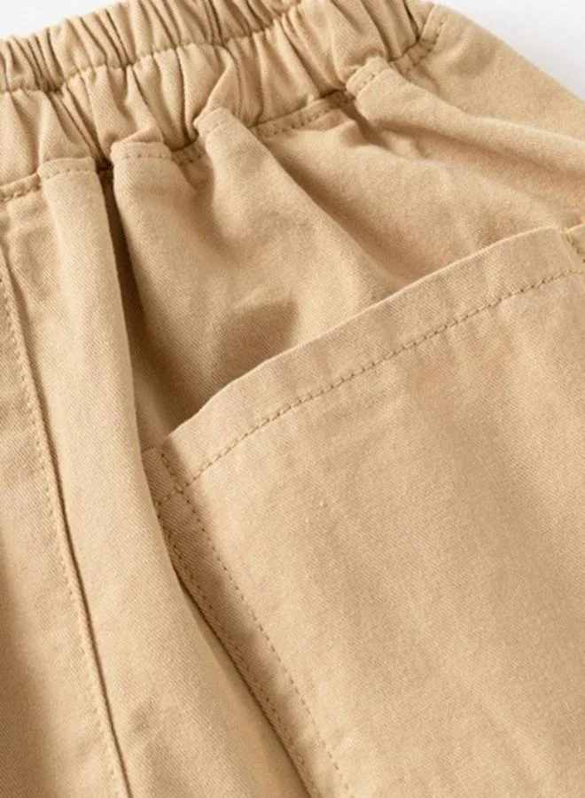 يونيكي Beige Regular Fit Mid Rise Solid Shorts
