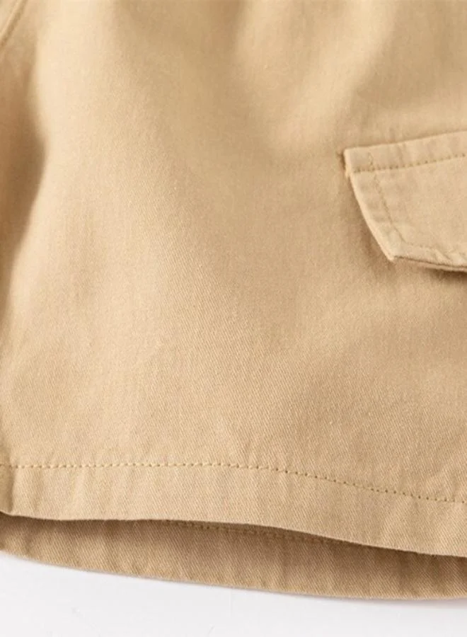 يونيكي Beige Regular Fit Mid Rise Solid Shorts