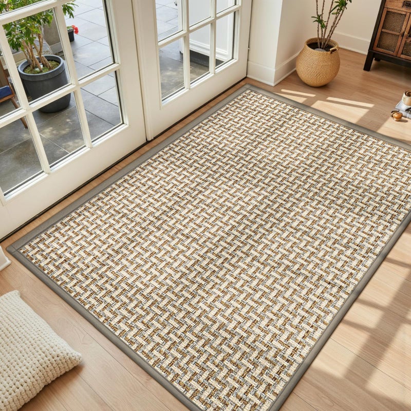 LEKEEPGO Door Mat Indoor Entrance 36"x59", Absorbent Indoor Door Mat Large, Non Slip Rubber Backing Inside Door Mats, Washable Floor Mat, Low-Profile Doormat for Front Door, Entryway, Entrance, Grey - Image 1