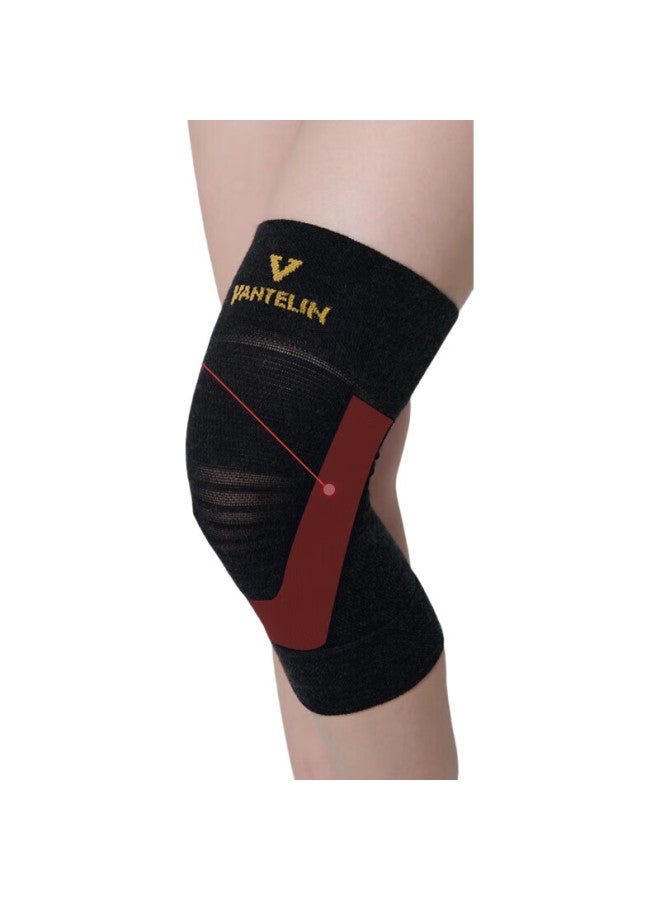 Kowa Knee Brace, Imported From Japan, For Men And Women, Warm, For Cold Legs, Knee Protector, Warm Knee Brace, Black, Single Pack, Size L - Image 1