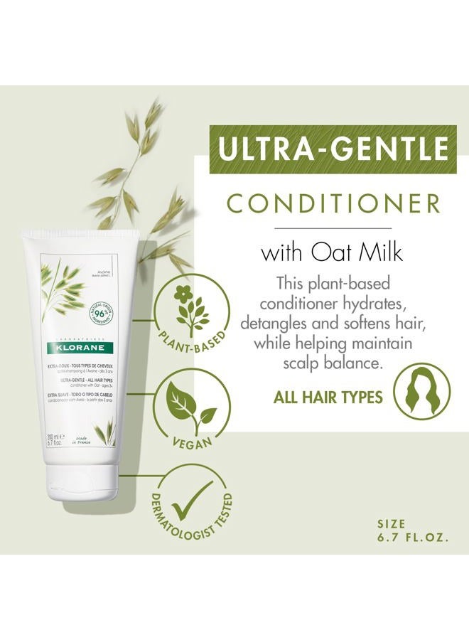 Klorane Ultra-Gentle Conditioner with Oat Milk, Sulfate-Free, Dermatologist and Pediatric Tested, Hypoallergenic, Vegan, Plant-based, Biodegradable 6.7 Fl Oz (Pack of 1) - Image 2