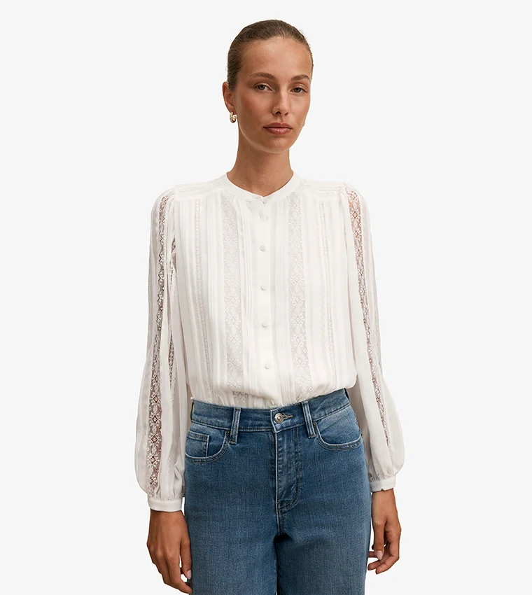 Forever New Alexis Lace Trim Blouse
