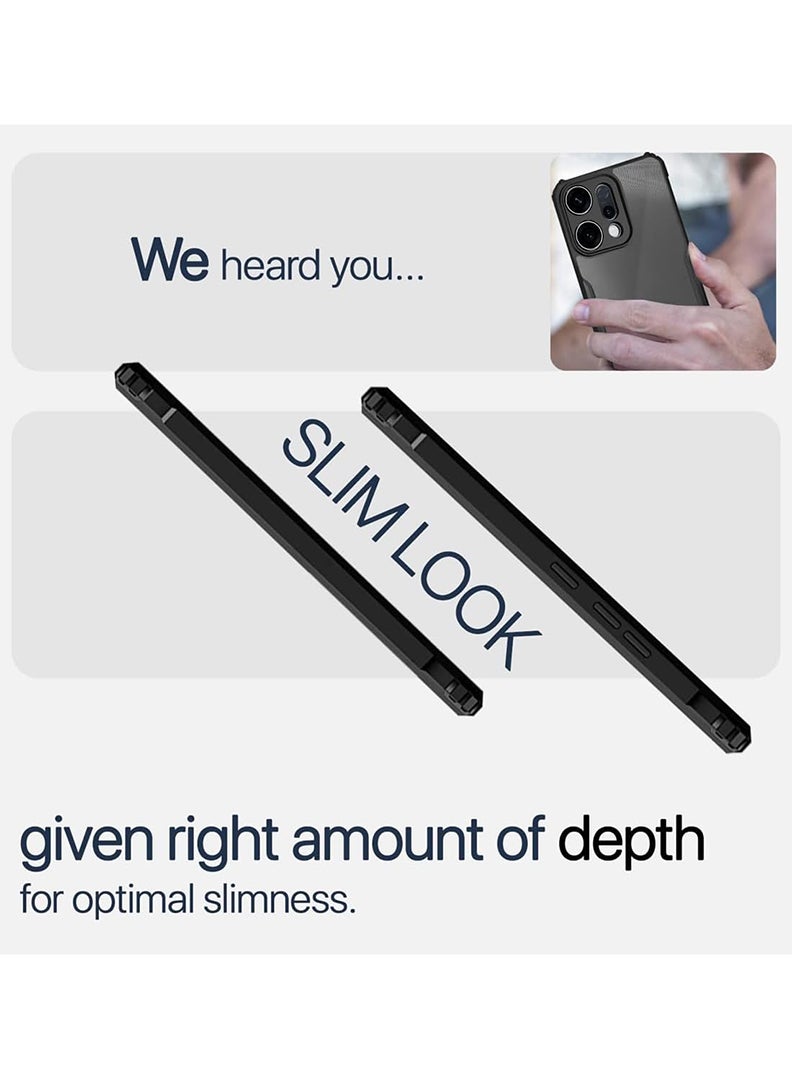 Case Up Case For Oppo Reno 14 Crystal Clear Tactical Back Cover Case With 360 Degree Protection, Shockproof Bumper Protective Phone Cover, Anti-Scratch Hard PC Back (Clear) - Image 2