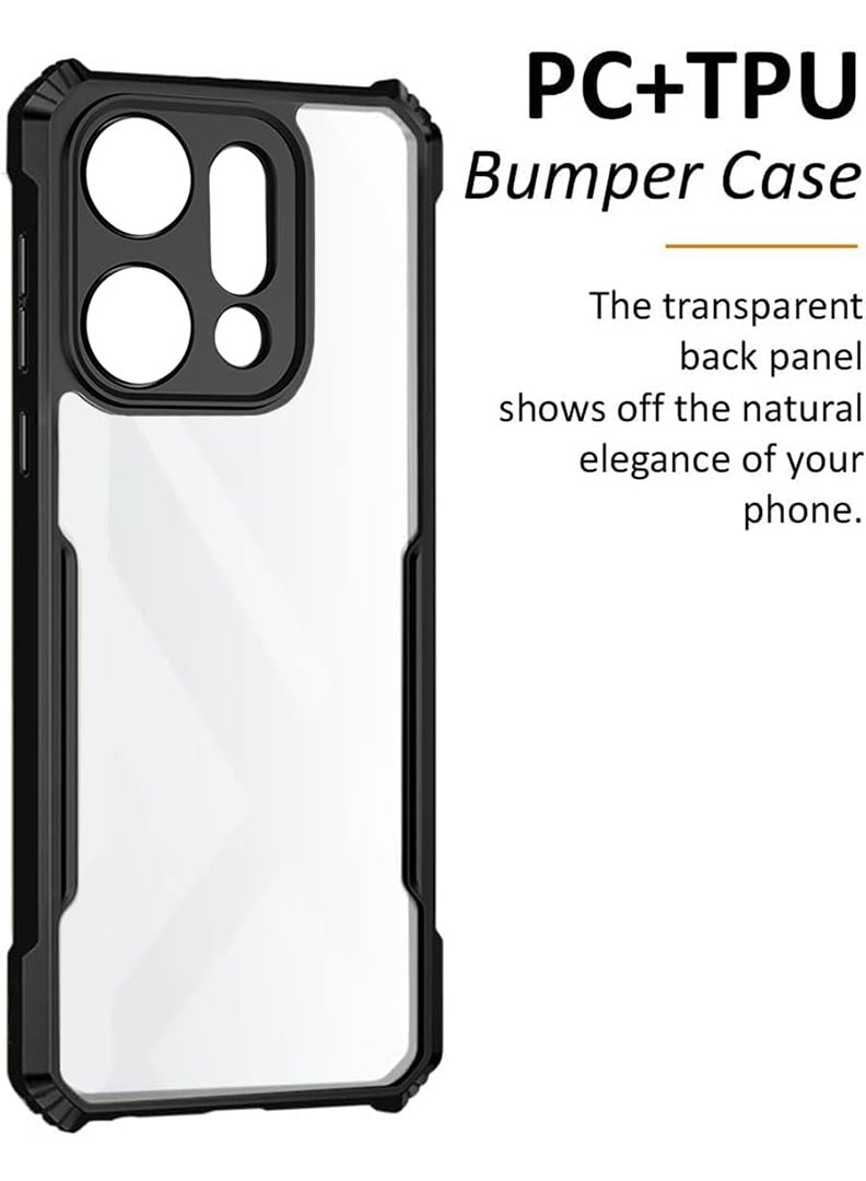 Case Up Case For Oppo Reno 14 Crystal Clear Tactical Back Cover Case With 360 Degree Protection, Shockproof Bumper Protective Phone Cover, Anti-Scratch Hard PC Back (Clear) - Image 4