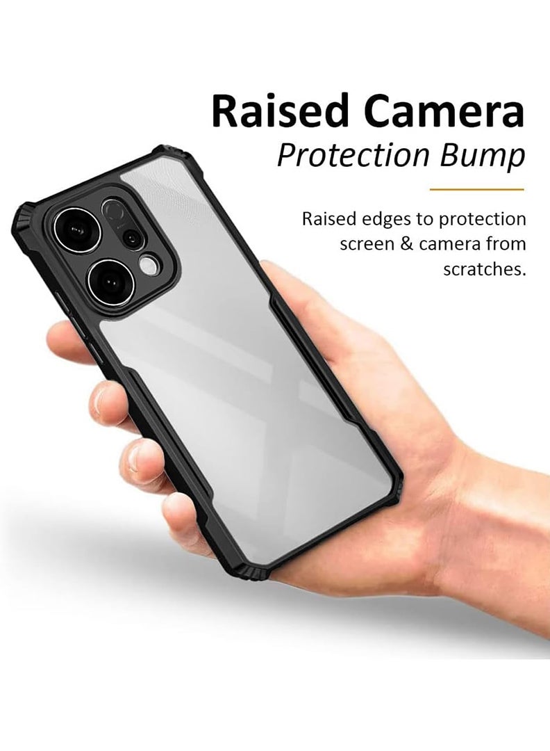 Case Up Case For Oppo Reno 14 Crystal Clear Tactical Back Cover Case With 360 Degree Protection, Shockproof Bumper Protective Phone Cover, Anti-Scratch Hard PC Back (Clear) - Image 5